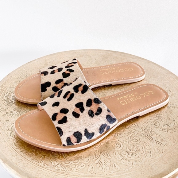 Coconuts by Matisse Shoes - Coconuts Leopard Calf Hair Slide Sandals